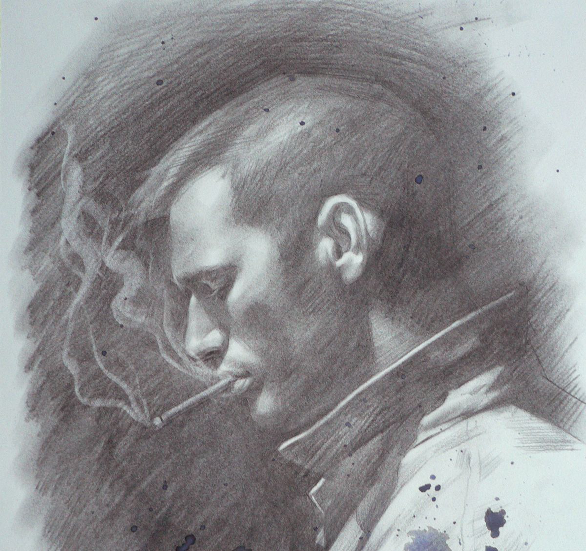 Drawing Pencil Portrait Of Smoking Man 17411 Artfinder I decided to do a quick sketch just in pen. drawing pencil portrait of smoking man 17411