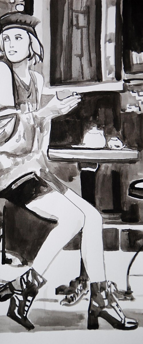 Cafe  / 42 X 29.7 cm by Alexandra Djokic