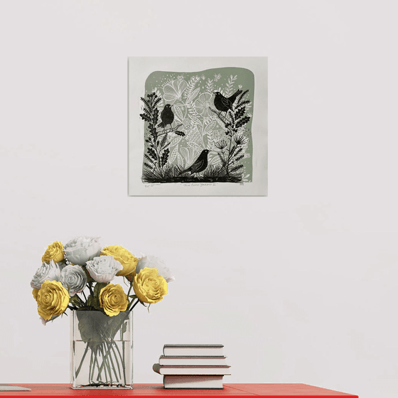 Three Curious Blackbirds III