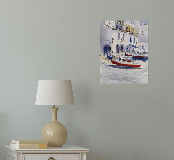 Sunlit Boats of Calella