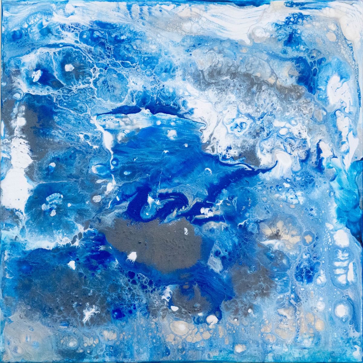 Abstract Acrylic Painting By Km Arts, 20 X 20", Capri, Original Artwork