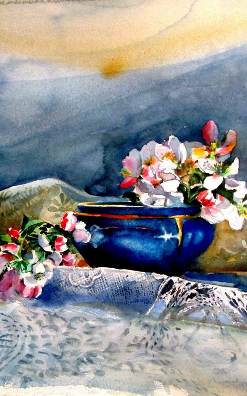 Still life with flowering branch II by Kovács Anna Brigitta