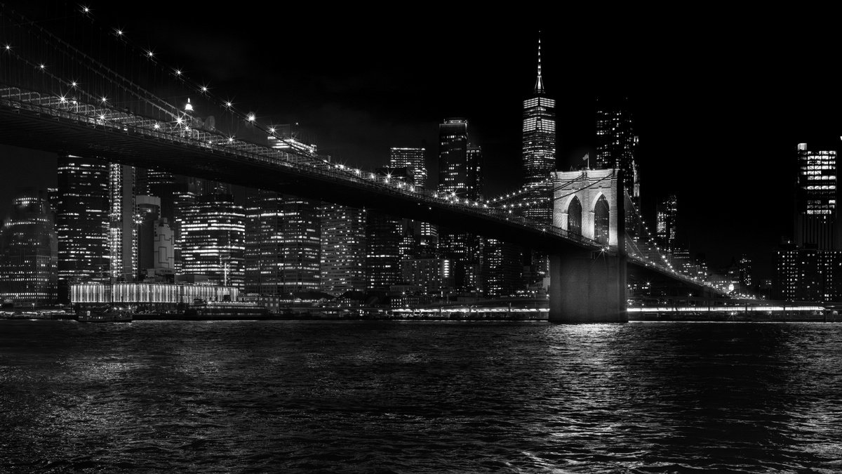 Photorealistic Cityscapes Photograph By Harv Greenberg, 43 X 24, Crossing Brooklyn, Original Artwork