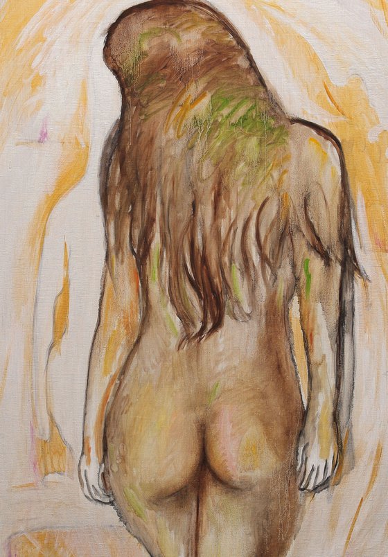 Model. Morning - Nude Art - Oil Painting - Large Size - Bedroom Decor