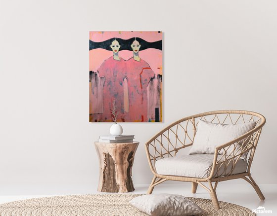 My Red — Twin Figures in Pale Pink