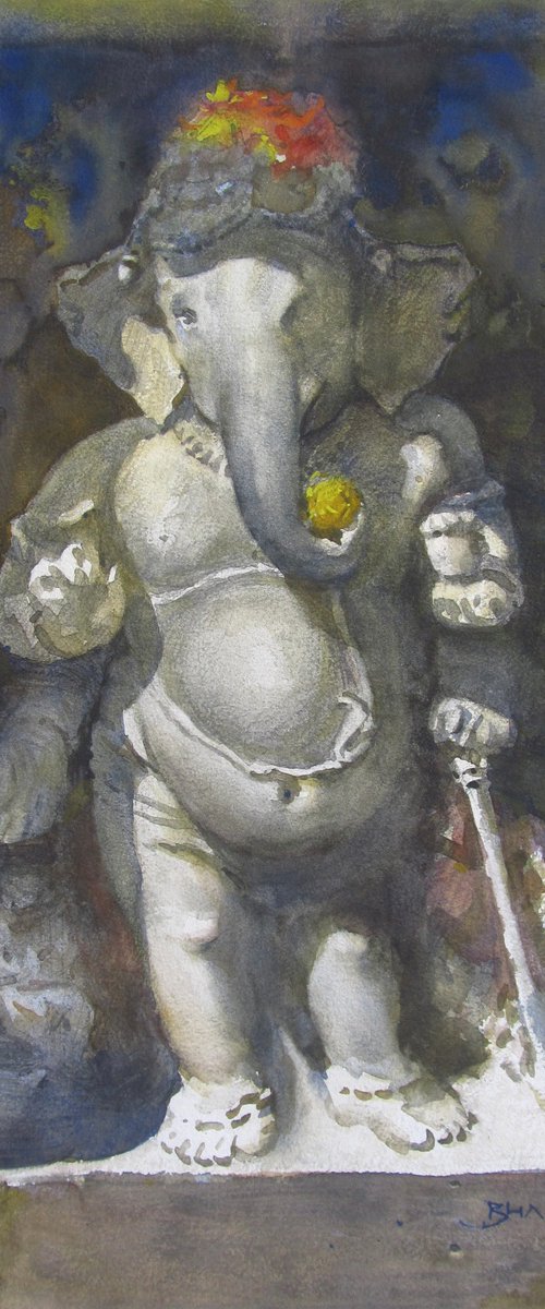 Ganesha, stone sculpture by Bhargavkumar Kulkarni