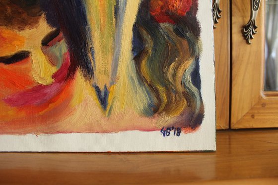 Kiss, gift, small painting