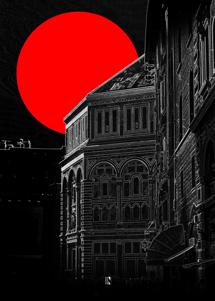 Graphic Cityscapes Giclee Print By Mattia Paoli, 20 X 28", Jap No.1 - Battistero Di San Giovanni, Original Artwork