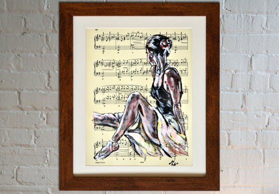 Ballerina XXIII - Vintage Music Page, GIFT idea