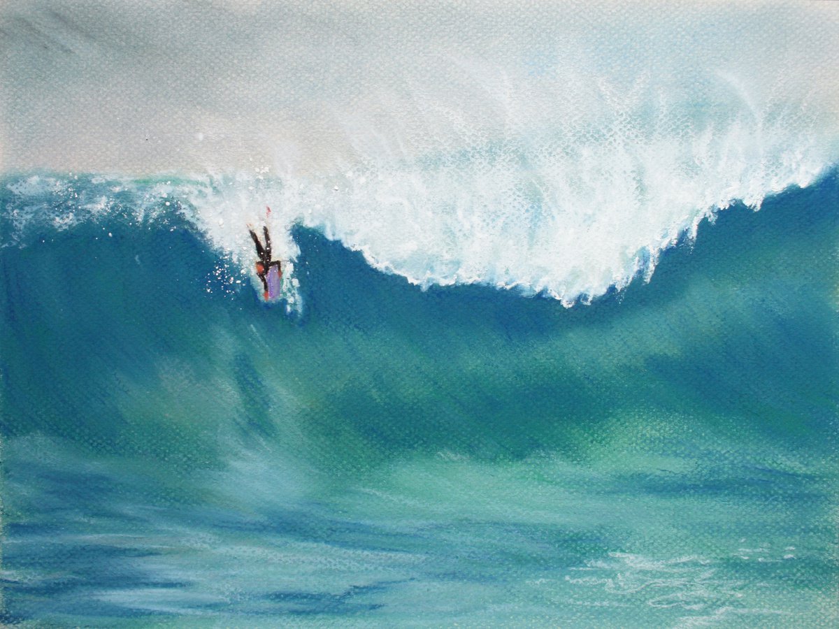 Bodyboarding. Surfing / ORIGINAL PAINTING by Salana Art Gallery