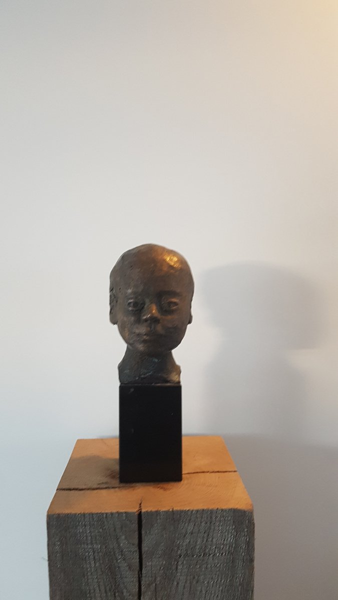 Expressive Portrait Bronze Sculpture By Els Driesen, 5 X 9, Danseuse Of Degas, Original Artwork