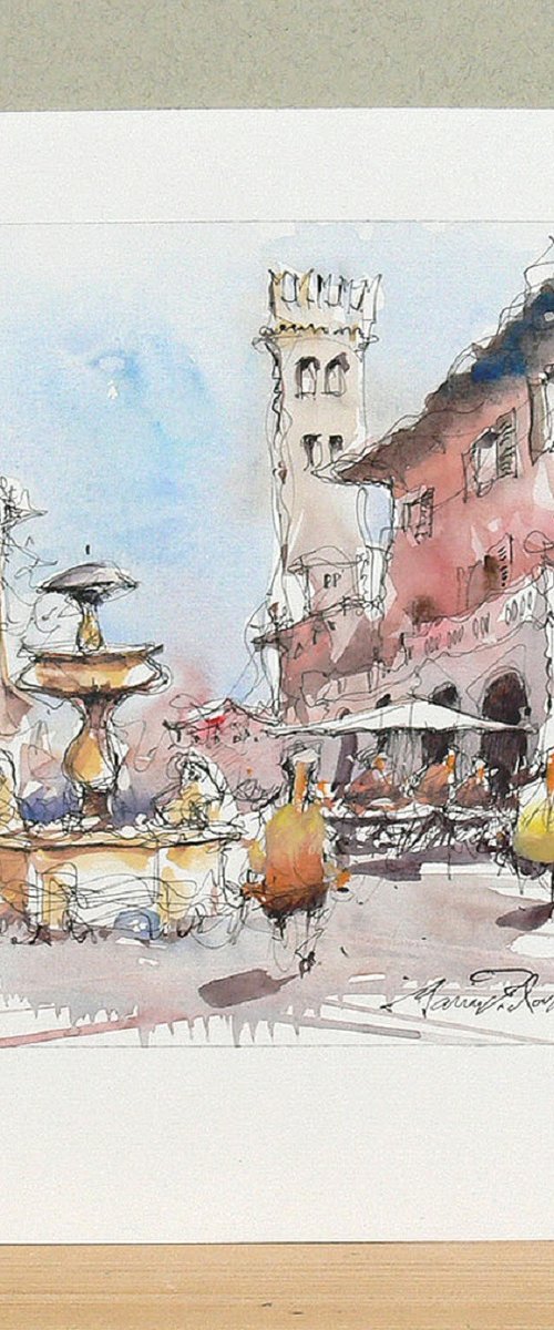 Assisi, watercolor art. by Marin Victor