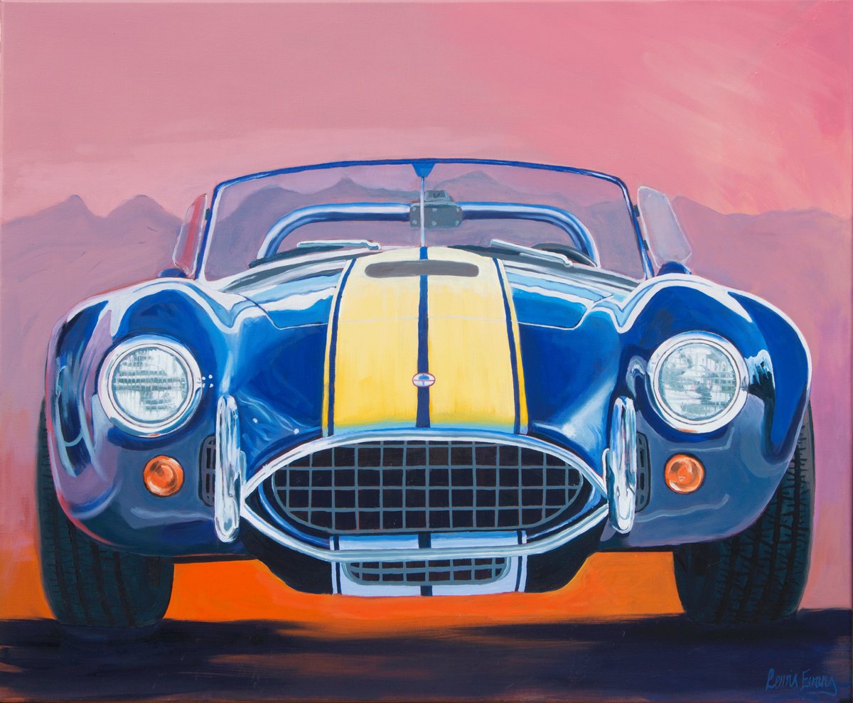 Illustrative Transport Oil Painting By Lewis Evans, 47 X 39", Cobra Dreaming, Original Artwork