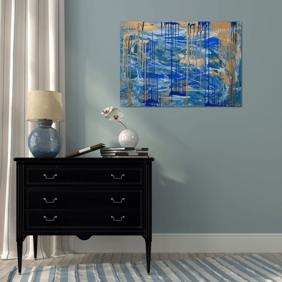 Merger. Gold and Blue /  ORIGINAL PAINTING
