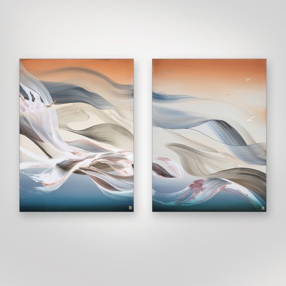 The Sand, Sea and Sky Diptych