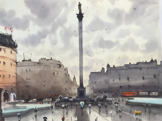 Trafalgar Square after Rain