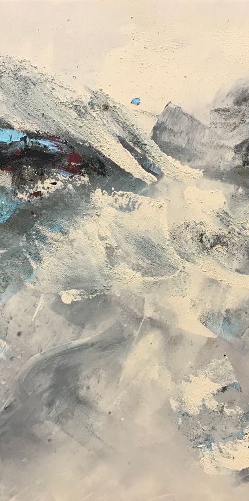 Abstract XL Natural colors, Blue, ecru, black by Tiny de Bruin