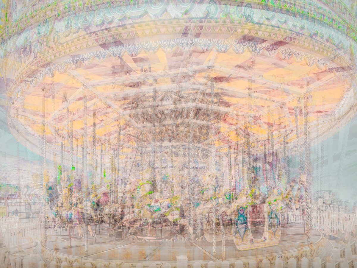 Impressionistic Cityscapes Photograph By Adam Regan, 60 X 45, On The Merry Go Round Vii, Original Artwork