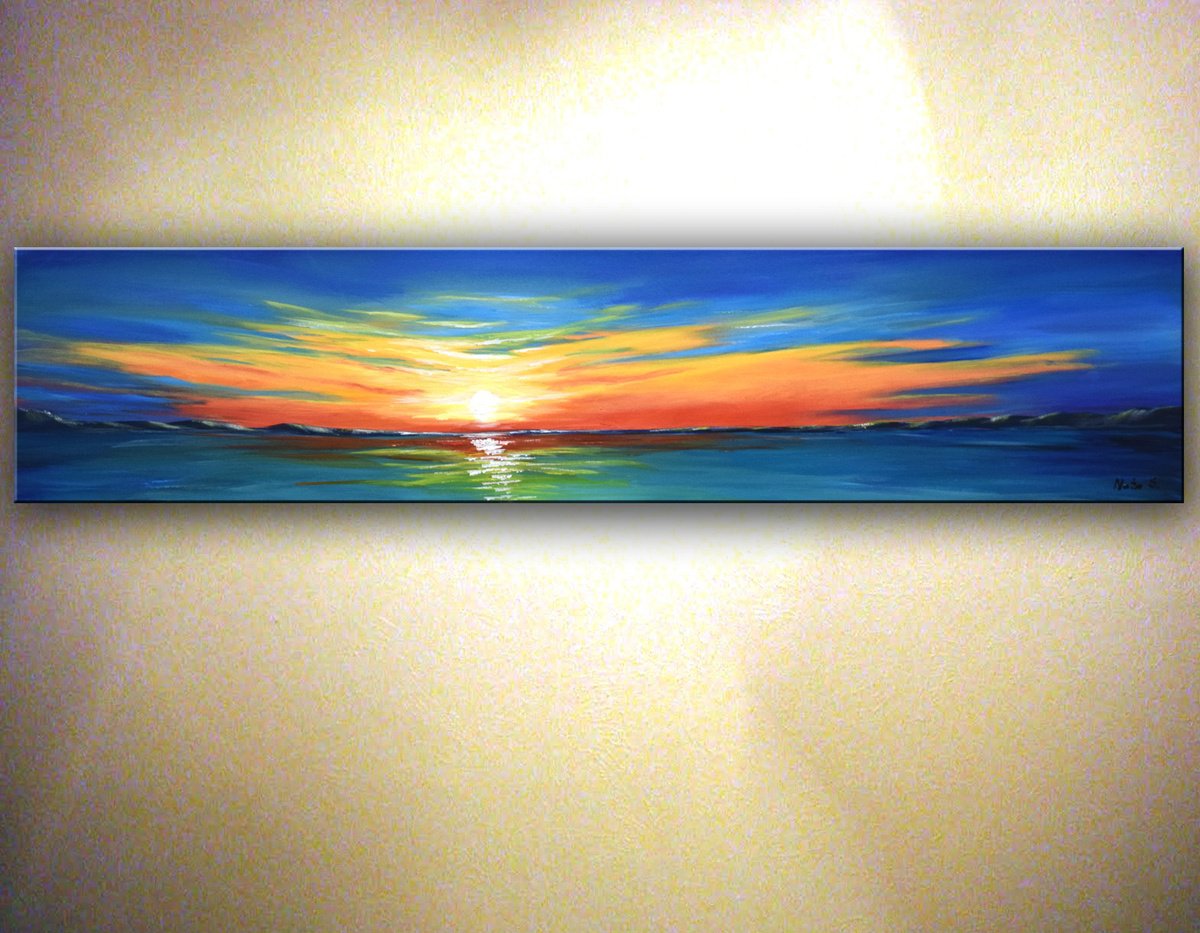 Sunrise - Original Seascape Painting by Nataliya Stupak