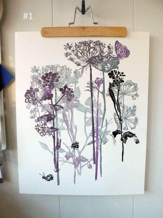 Reserved for customer order - Flora and fauna - (two monoprints of your choice)