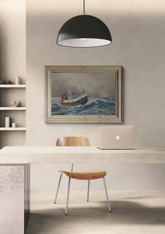 HOMEWARD BOUND IN HEAVY SEAS