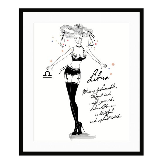 Libra - Bilancia - Astrology - Zodiac - AstroPinup - Pinup Girl - Erotic - Birthday - Gift