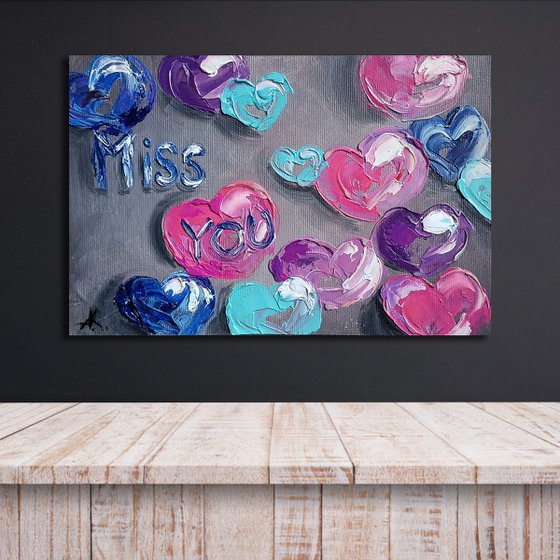 Love heartbeat - oil painting