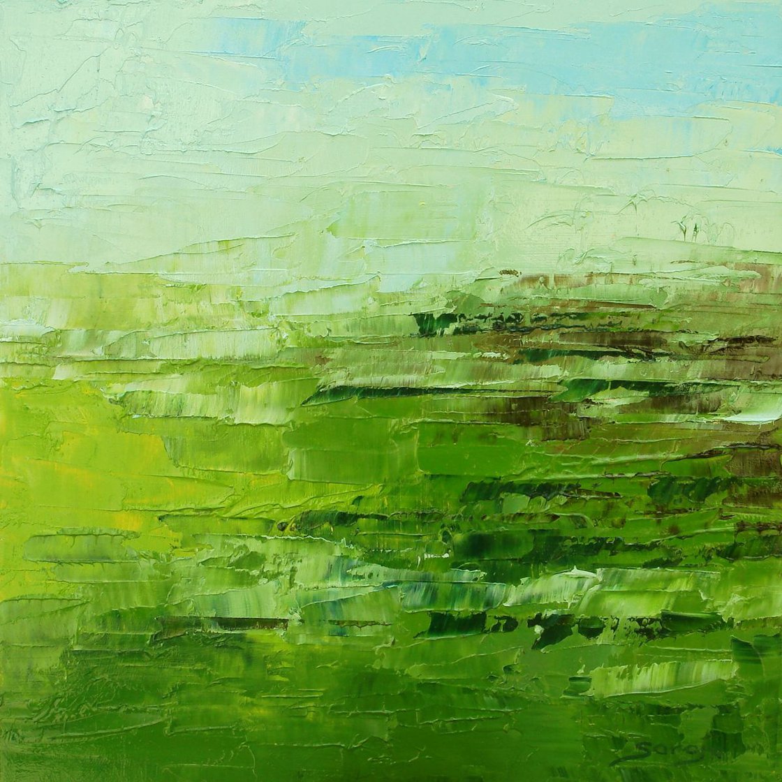 Green Sea (ref#:1146-19Q) Oil painting by Saroja La Colorista | Artfinder