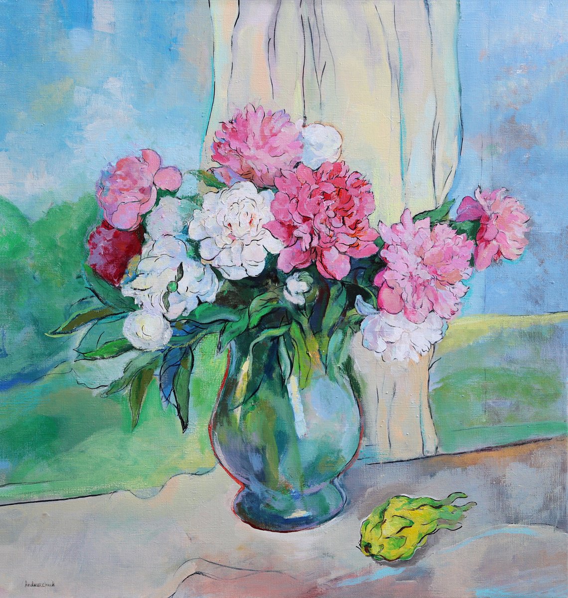  Peonies By Artem Andreichuk, 33 X 35, Artwork For Sale On Artfinder