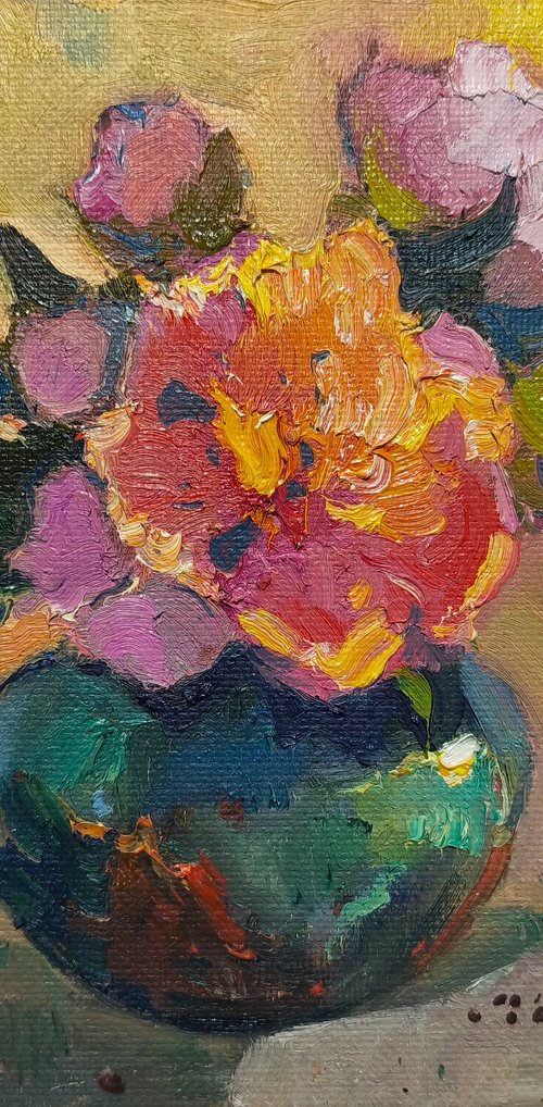 Peonies in a Round Vase by Alexander Shandor
