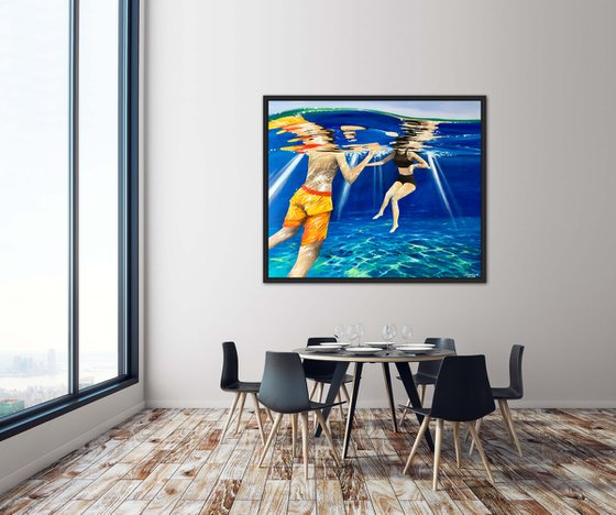Large underwater painting 100-120cm
