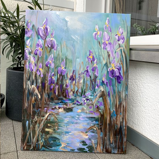 Irises at the pond