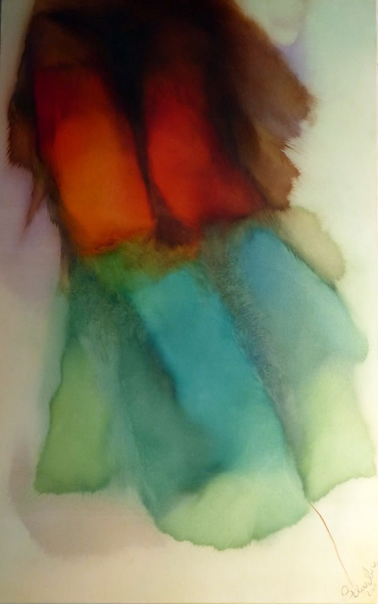 Abstract Oil Painting By Frederic Belaubre, 29 X 46, Metafigure #51, 116X73 Cm, Original Artwork