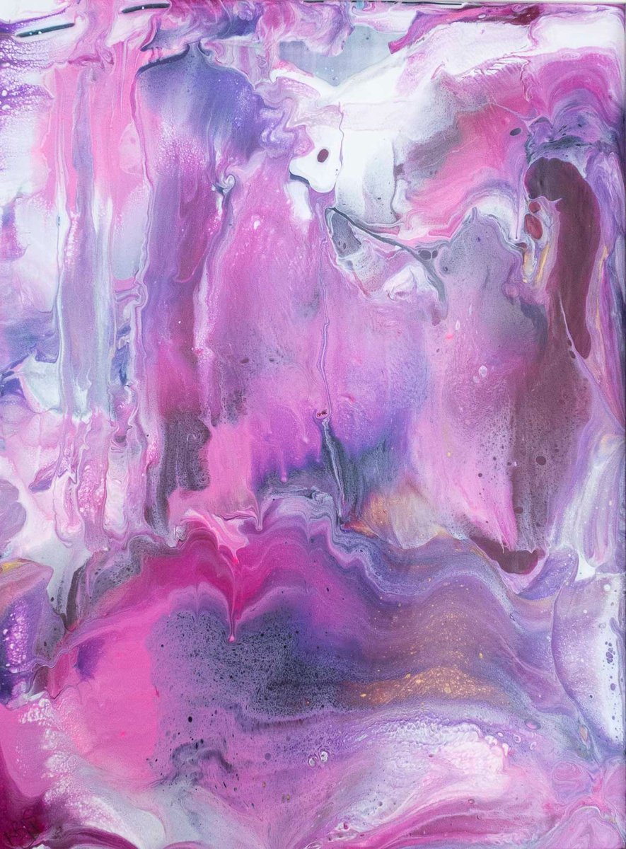 Abstract Acrylic Painting By Km Arts, 12 X 16", Ethereal Drift, Original Artwork