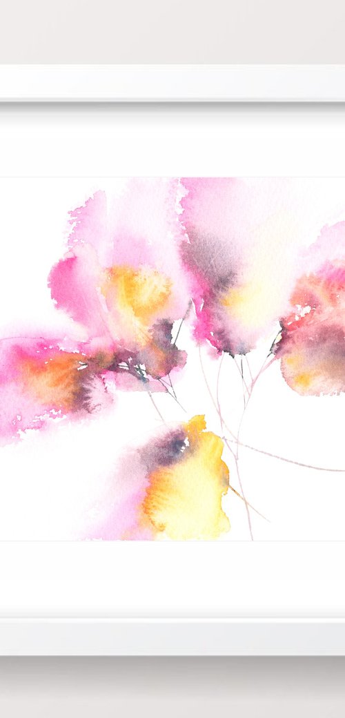 Small watercolor flower painting by Olga Grigo