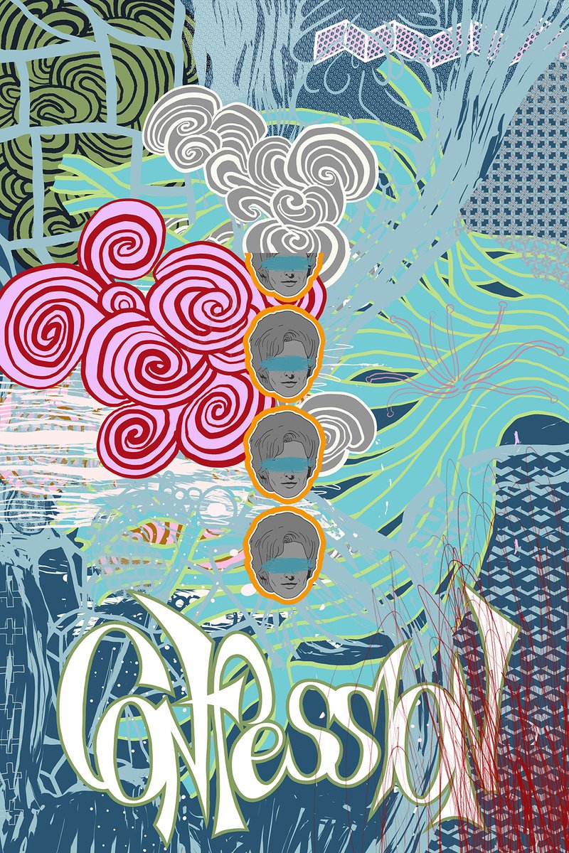 Abstract Giclee Print By Alasdair Willis, 16 X 23, Confession, Original Artwork