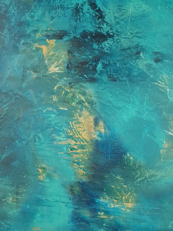 Star dust - XL  blue abstract painting