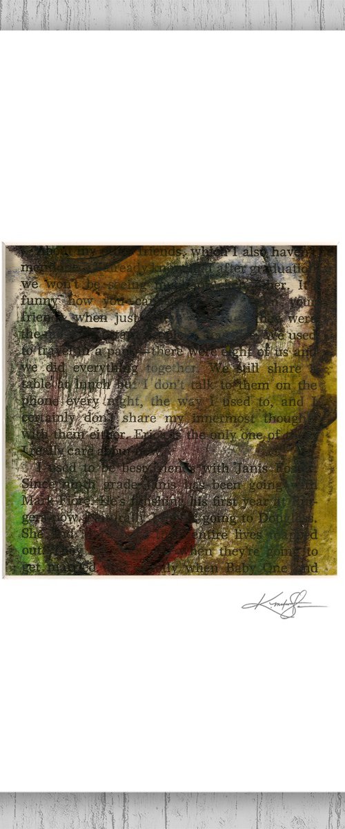 Encaustic Funky Face 2 by Kathy Morton Stanion