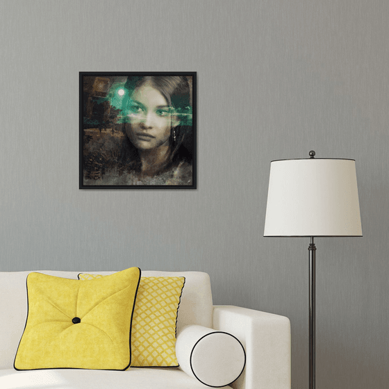 THE ILLUSION OF LIFE | Digital Painting printed on Alu-Dibond with Black wood frame | Unique Artwork | 2019 | Simone Morana Cyla | 50 x 50 cm | Art Gallery Quality |