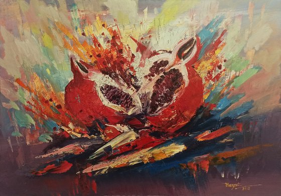 Explosion (50x70cm, oil painting, ready to hang)
