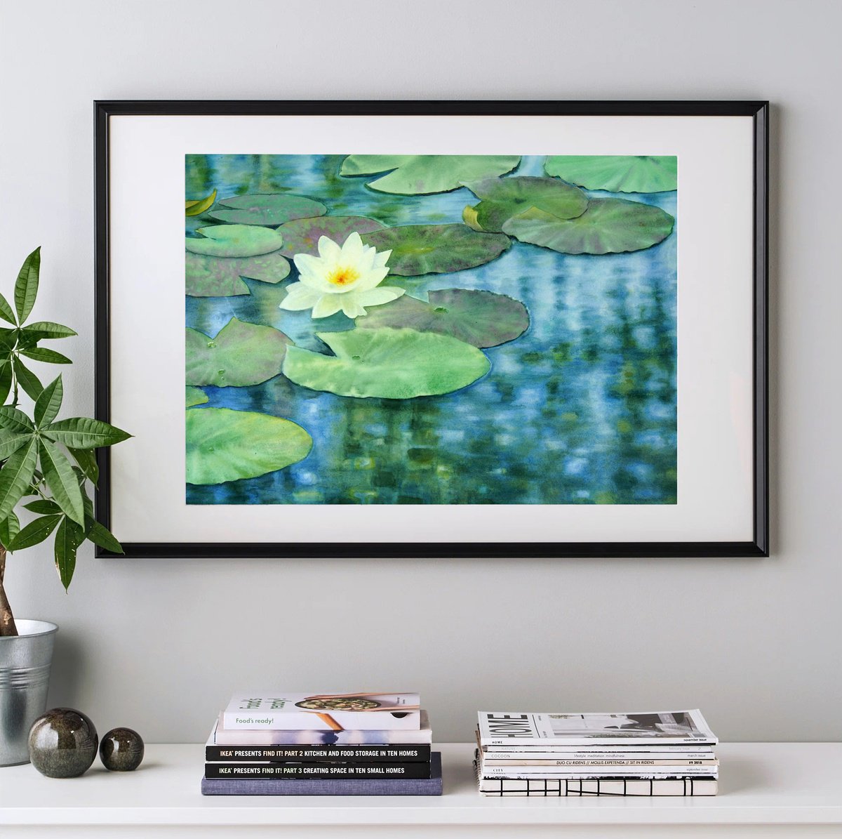 Lily Pad - Water Lilies - Lily painting - Water lilies - Water Lily Pond - waterlily lake by Olga Beliaeva Watercolour