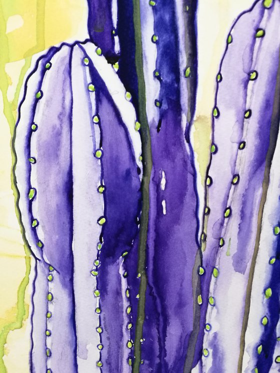Purple Cactus ( on paper )