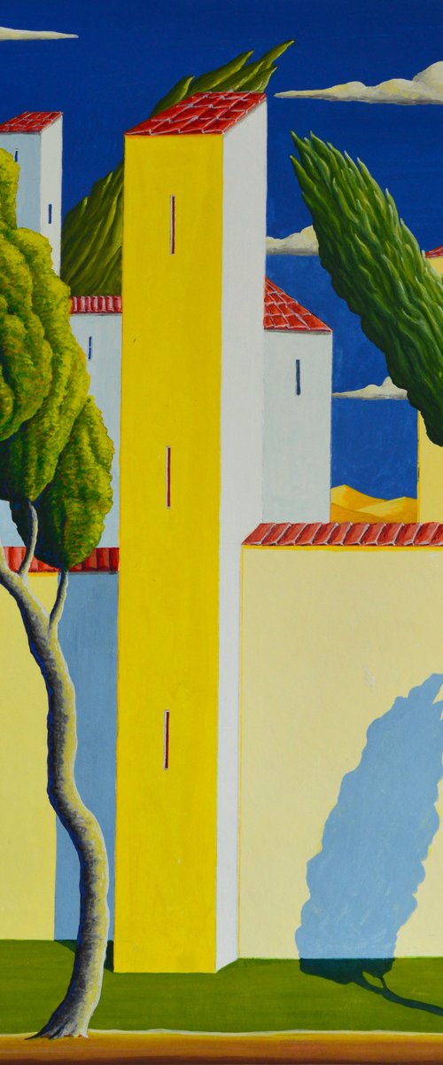 PAESAGGIO CON CITTA' by Giuliano Monechi