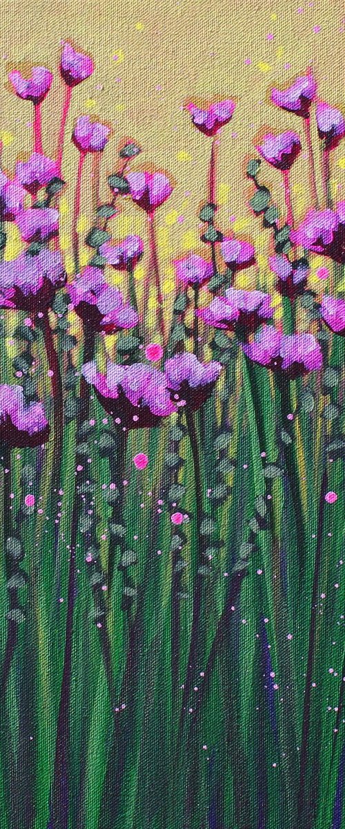 Purple Blooms in Spring Sun by Sage Mountain Studio