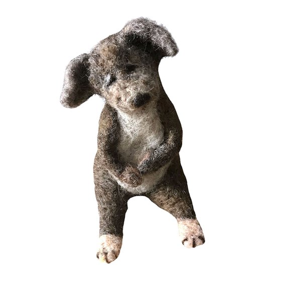 Wilmur, felted wool dog