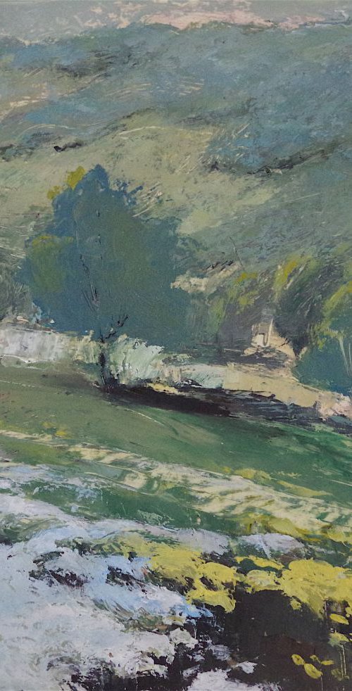 Landscape oil painting, Field of Flowers, One of a kind, Signed, Hand Painted by Vahe Yeremyan