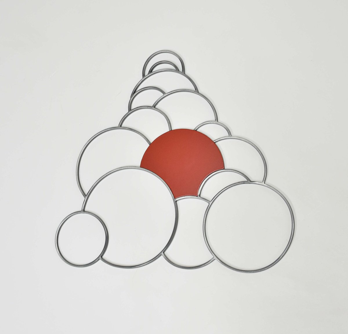 Geometric Abstract Sculpture By Yannick Bouillault, 13 X 12", Spheres #43, Original Artwork