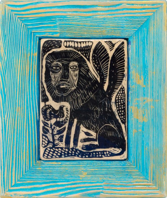 Ceramic panel "Lion"20,5х24,5х1,6 сm/8.07x9.64x0.62 inch