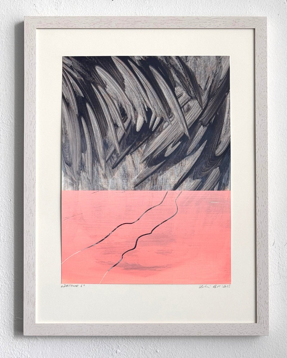 Organic Landscape Acrylic Painting By Katrin Roth, 13 X 17", Detour 6, Original Artwork