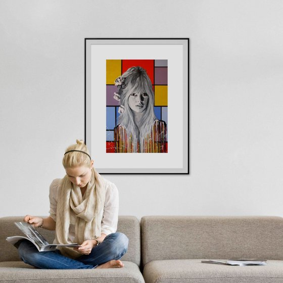 " Brigitte Bardot Melting on a Mondrian Painting"